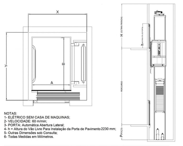 Especifica O Elevador El Trico Uso Restrito Espel Elevadores